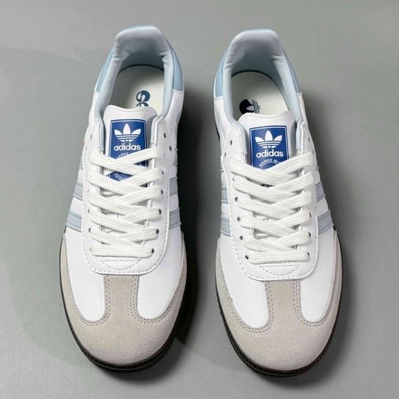 NWT SAMBA OG Anti-slip wear-resistant low shoes women sneakers white blue - Picture 3 of 4